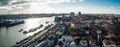 Panoramic Skyline of Hamburg Harbour - top view Royalty Free Stock Photo