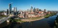 Panoramic skyline of Nashville in Tennessee from aerial drone Royalty Free Stock Photo