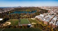 Panoramic skyline of New York and the Central park aerial view Royalty Free Stock Photo