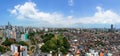 Panoramic skyline Salvador Bahia Brazil. Social contrast. Buildings and slum Royalty Free Stock Photo