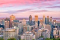 Montreal from top view at sunset in Canada Royalty Free Stock Photo