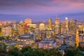 Montreal from top view at sunset in Canada Royalty Free Stock Photo