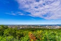 Panoramic skyline view from Mount Royal hill at the Montreal city Canada Royalty Free Stock Photo