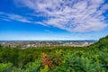 Panoramic skyline view from Mount Royal hill at the Montreal city Canada Royalty Free Stock Photo