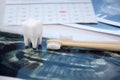 Panoramic snapshot of the jaw the patient's tooth.