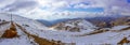 Panoramic snowy landscape of Mount Hermon