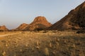 Panoramic of the Spitzkoppe in Namibia Royalty Free Stock Photo