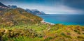 Panoramic spring view of Buneci Beach.