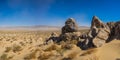 Panoramic Stand of Stone Boulders in Desert
