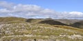 Panoramic from a stony Hart Crag across to Fairfield, Lake District Royalty Free Stock Photo