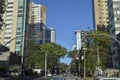 Panoramic street view, skyline in a mornig day