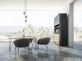 Panoramic studio kitchen and dining room Royalty Free Stock Photo
