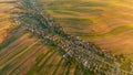 Panoramic summer aerial view of Suloszowa village in Krakow County, Poland Royalty Free Stock Photo