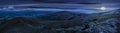 Panoramic summer landscape in Carpathians at night Royalty Free Stock Photo