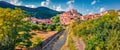 Panoramic summer view of Caracciolo di Brienza Castle.