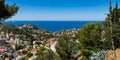 Summer view on Marseille rooftops and the Mediterranean Sea. Bompard, Bouches-du-RhÃÂ´ne, Provence-Alpes-Cote d`Azur, France