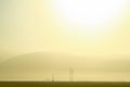 Panoramic of a sunrise in California, United States. Royalty Free Stock Photo