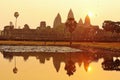 Panoramic Sunrise over Angkor Wat Royalty Free Stock Photo