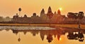 Panoramic Sunrise over Angkor Wat Royalty Free Stock Photo