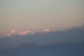 Himalaya Sunrise Snow Covered mountain range in nepal Royalty Free Stock Photo