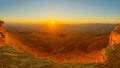 Panoramic sunrise view of Makhtesh crater Ramon