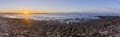 Panoramic Sunset Atlantic Ocean view at Dar Bouazza beach Royalty Free Stock Photo