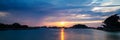 Panoramic sunset on the beach of Ploumanach in Perros-Guirec, CÃÂ´tes d`Armor, Brittany France