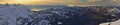 Panoramic sunset from Glacier 3000 Les Diablerets,Gstaad