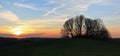 Panoramic sunset hill Royalty Free Stock Photo