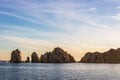 Panoramic sunset at Land`s End in Cabo San Lucas, Mexico Royalty Free Stock Photo