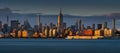 Panoramic sunset of Midtown Manhattan skyline and West Village. New York City, NYC