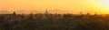 Panoramic sunset over bagan,myanmar Royalty Free Stock Photo