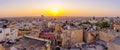 Panoramic sunset rooftop view of Tayibe