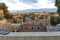 Panoramic sunset view of Ancient Roman theatre of Philippopolis in city of Plovdiv, Bulgaria Royalty Free Stock Photo