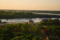 Panoramic sunset view of Belgrade Fortress, Kalemegdan Park Royalty Free Stock Photo