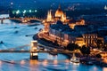 Panoramic sunset view of Budapest Royalty Free Stock Photo