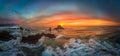 Ecola winter sunset Royalty Free Stock Photo