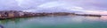 Panoramic sunset view of the harbor, in St Ives Royalty Free Stock Photo