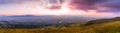 Panoramic sunset view of San Jose and South San Francisco Bay Area, also known as Silicon Valley; hills starting to turn green Royalty Free Stock Photo