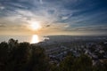 Panoramic sunset view of Sitges, Spain Royalty Free Stock Photo