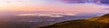 Panoramic sunset view of South San Francisco Bay Area also known as Silicon Valley; industrial and residential parts of San Jose, Royalty Free Stock Photo