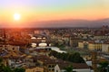 Panoramic sunset view to Florence, Tuscany, Italy Royalty Free Stock Photo