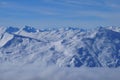 Panoramic swiss alps mountain view at Rothorn in Lenzerheide in canton GraubÃÂ¼nden Royalty Free Stock Photo