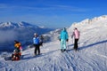 Panoramic swiss alps mountain view of StÃÂ¤zerhorn at Lenzerheide Royalty Free Stock Photo