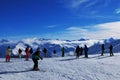 Panoramic swiss alps mountain view from Weissfluhjoch above the