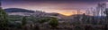 Panoramic of Tasmanian outback sunset, Australia Royalty Free Stock Photo