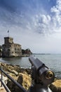 Panoramic telescope see the castle