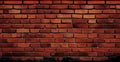 Panoramic texture, old ruined red brick wall - AI generated image Royalty Free Stock Photo