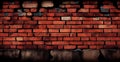 Panoramic texture, old ruined red brick wall - AI generated image Royalty Free Stock Photo