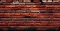 Panoramic texture, old ruined red brick wall - AI generated image Royalty Free Stock Photo